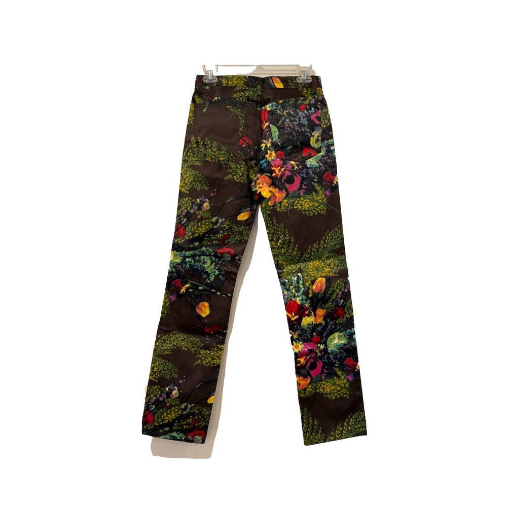 90s Jean Paul Gaultier JPG JEAN'S Satin Brown Floral Pants RARE NEW WITH TAG 28 - Picture 2 of 16